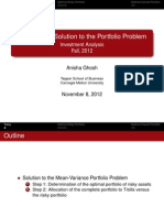 Lecture 2.5: Solution To The Portfolio Problem: Investment Analysis Fall, 2012