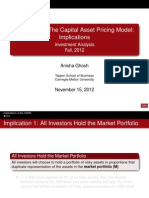 Lecture 3.3: The Capital Asset Pricing Model: Implications: Investment Analysis Fall, 2012