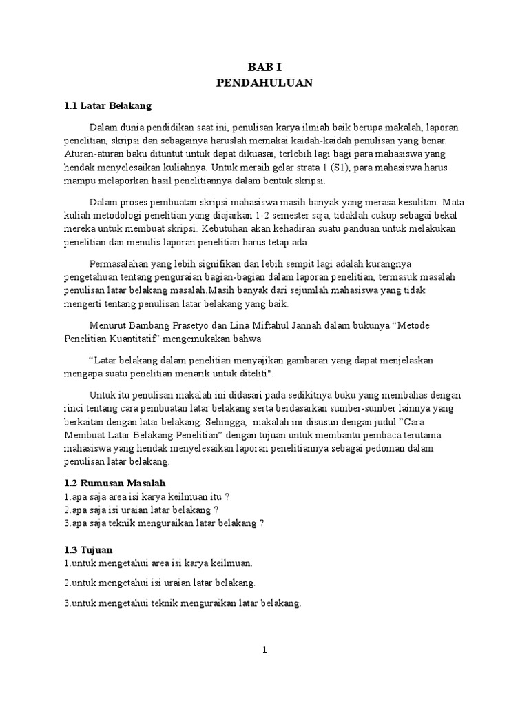 Makalah Penguraian Latar Belakang
