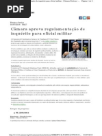 Câmara Aprova Regulamentação de Inquérito Para Oficial PM-BM