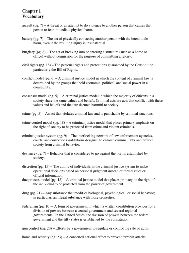 Key Terms in Criminal Justice Vocabulary | PDF | Psychoactive Drugs ...