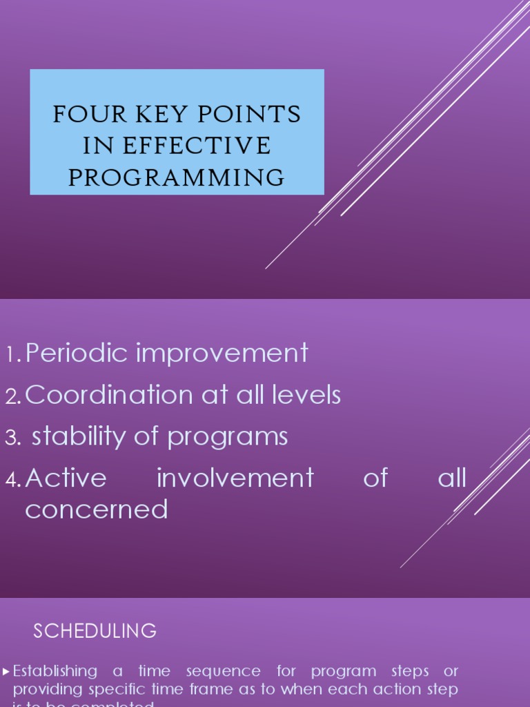 Four Key Points in Effective Programming - PPTX Pharmaceu - Addd | PDF ...
