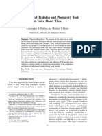 Effects of Vocal Training and Phonatory Task On Voice Onset Time