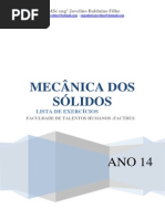 Mecânica Dos Solidos - Lista de Exercicios Reação de Apoio