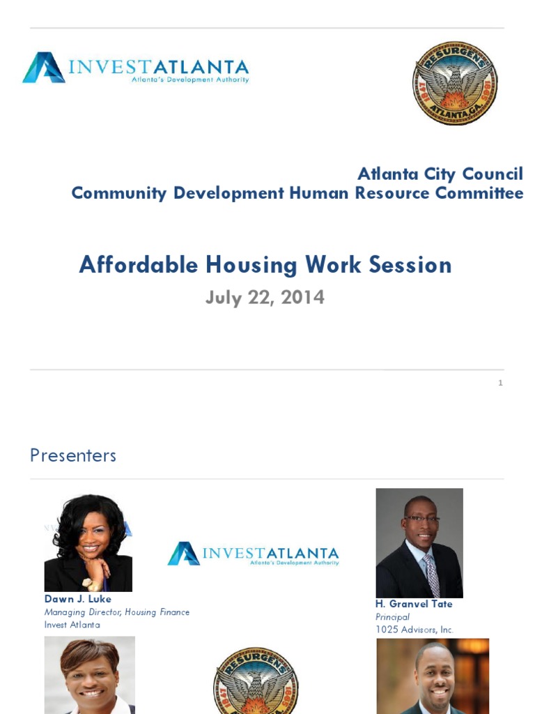 Invest Atlanta Affordable Housing Presentation To Atlanta City Council ...