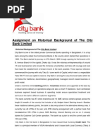 Assignment On Historical Background of The City Bank Limited