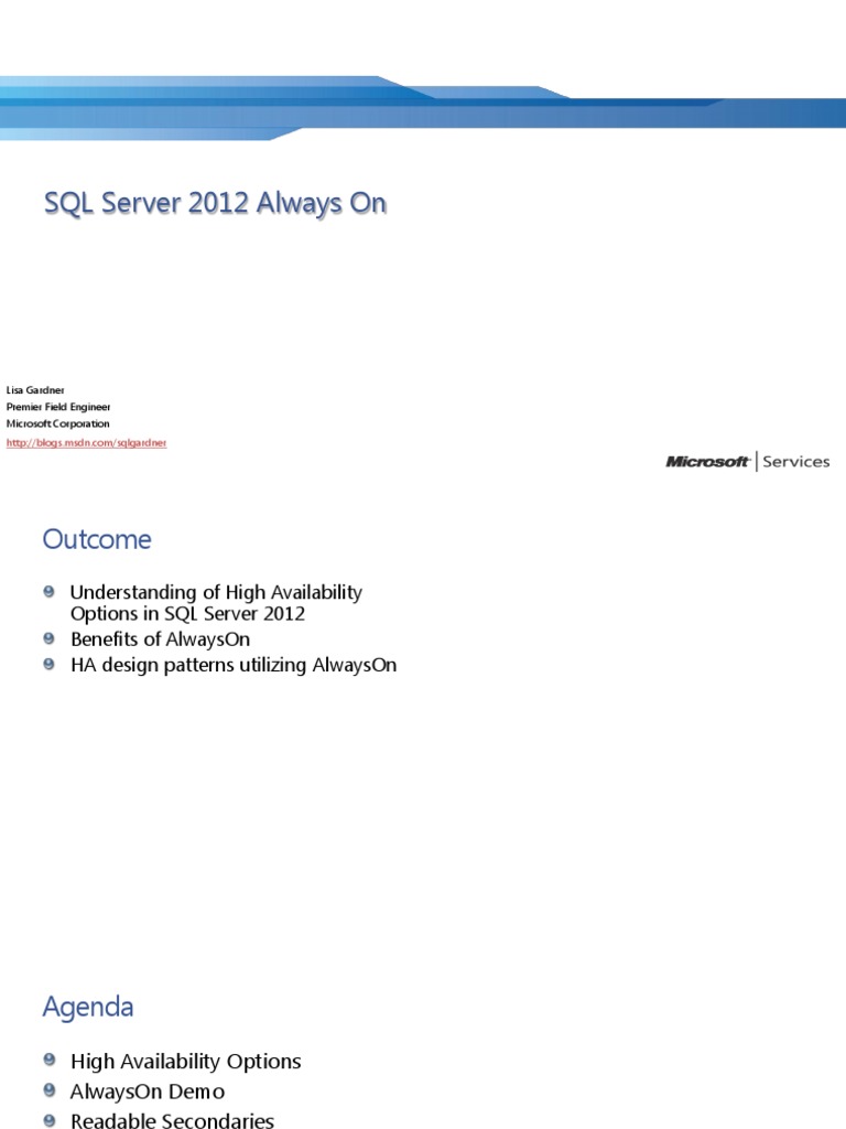 SQL Server 2012 AlwaysOn Overview | PDF | Replication (Computing ...