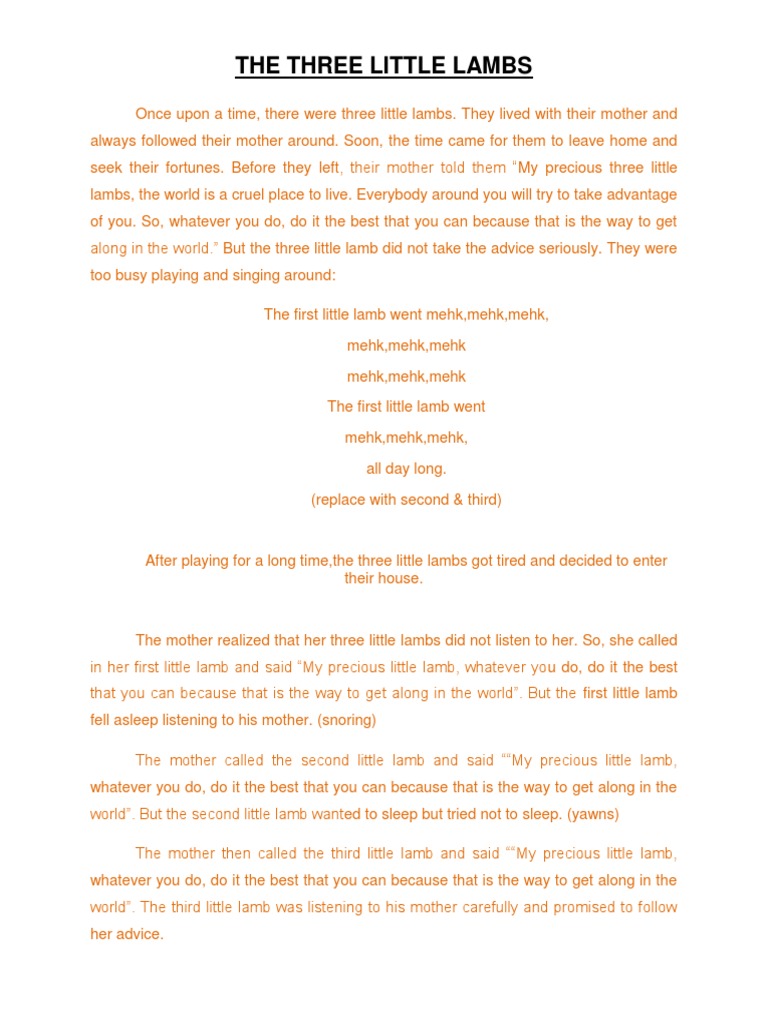 The 3 Little Lamb | PDF | Leisure