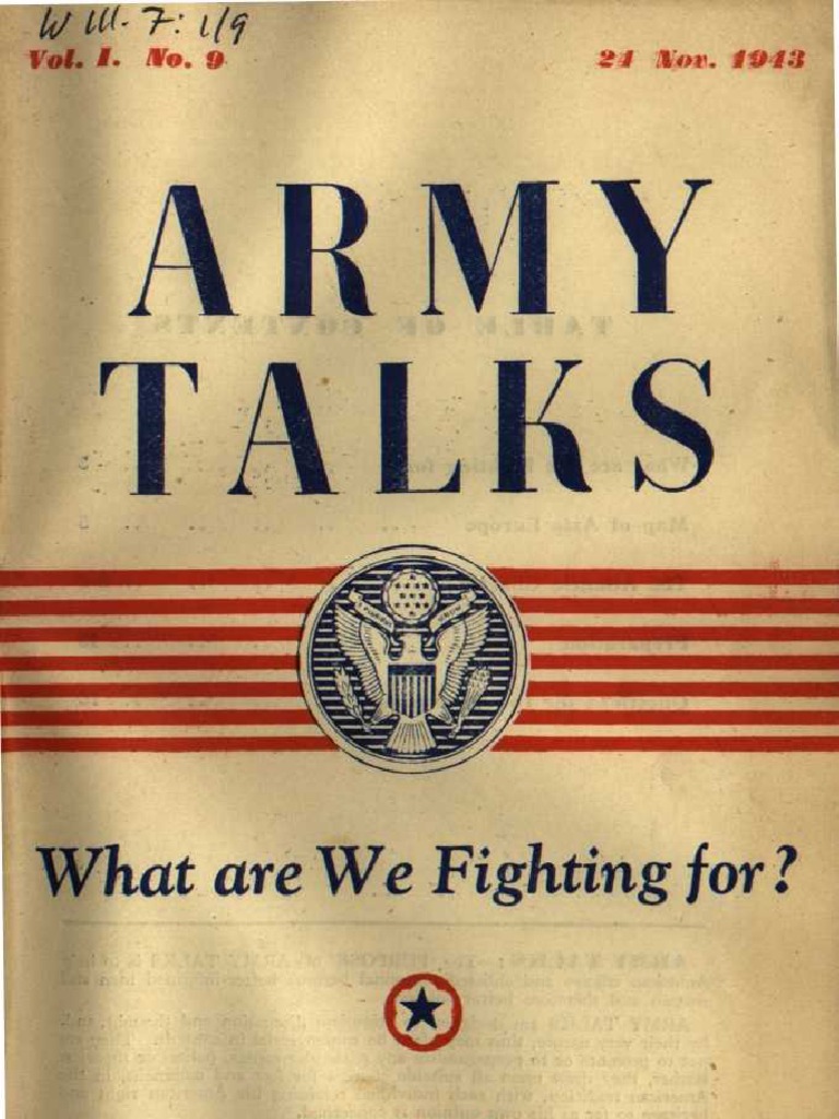 Army Talks: Why We Fight in WWII | PDF | Axis Powers | Adolf Hitler