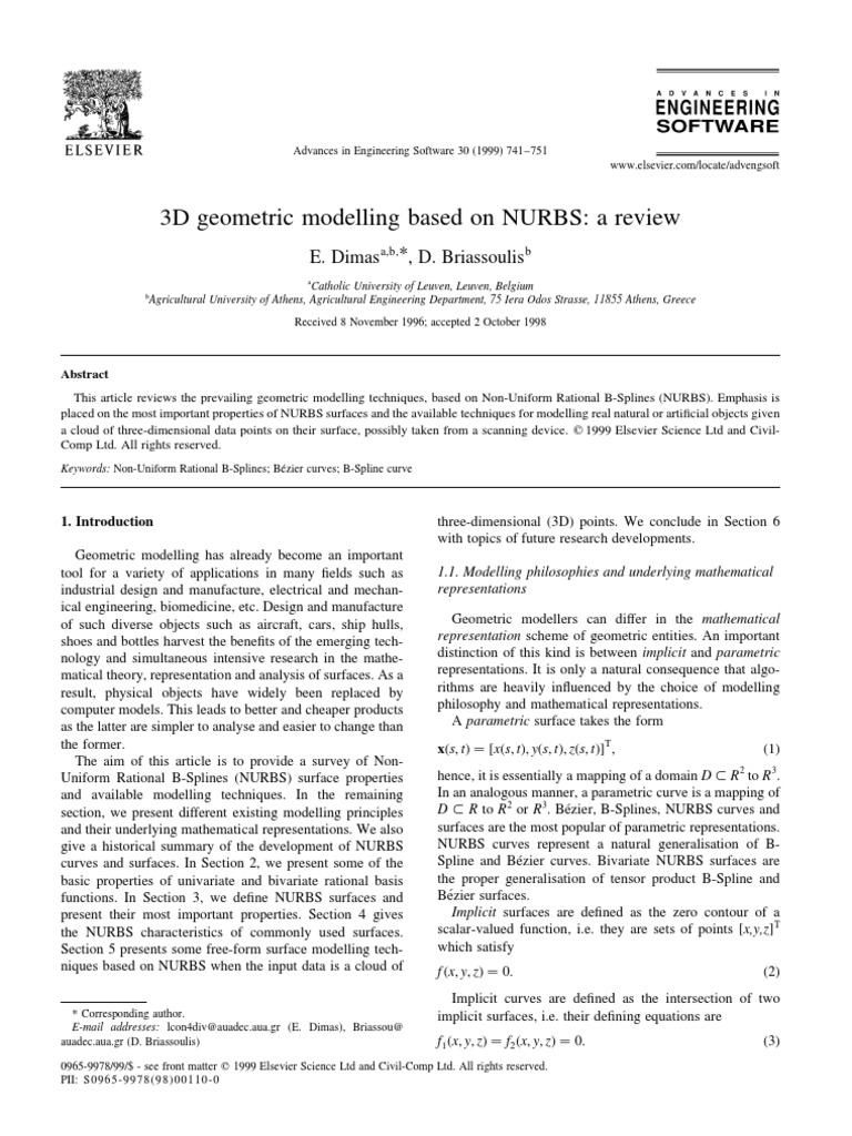 3D Geometric Modelling Based On NURBS | PDF | Geometric Shapes ...