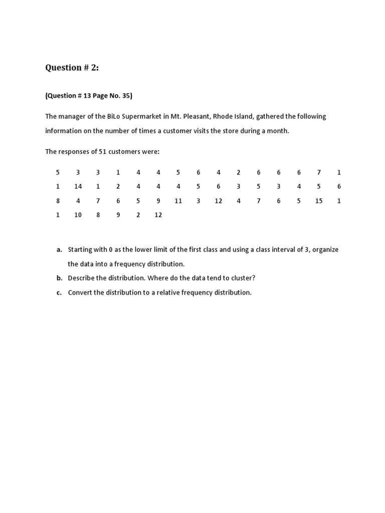 Stats Assignment Questions
