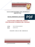 Calculo de Acero Para Vigas y Columnas de Un Portico de 3 Niveles1