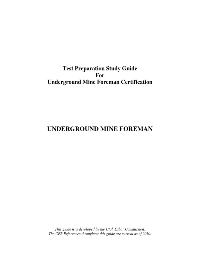 Mine Foreman Study Guide PDF Nitrogen Dioxide Combustion