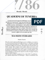 Maurizio Ferraris - Quaderni Di Tenebra - Micromega (n.4 - Giugno 2014)