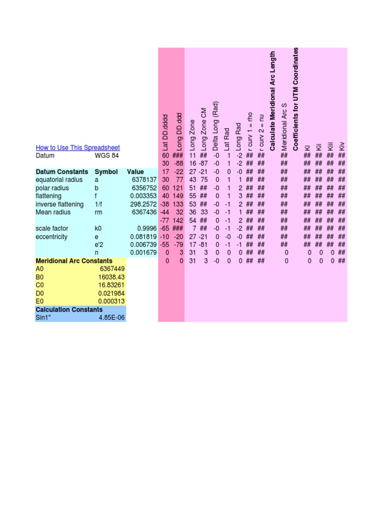 UTM Coordinate Calculation Guide | PDF