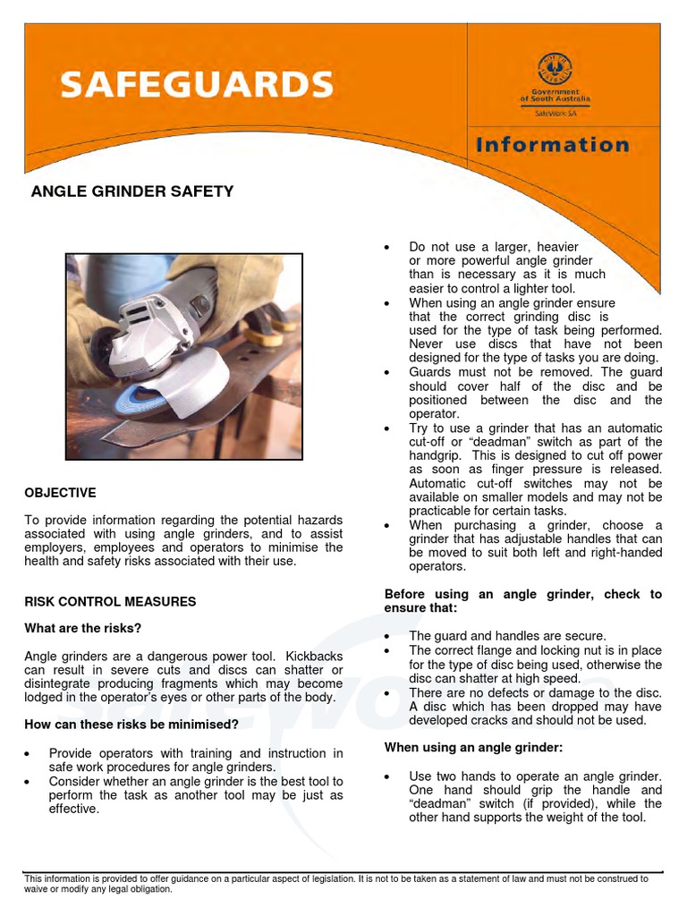 Angle Grinder Safety Personal Protective Equipment Mill (Grinding)