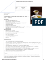 Mango Dal Recipe: Ingredients (American Measuring Cup Used, 1 Cup 250 ML)