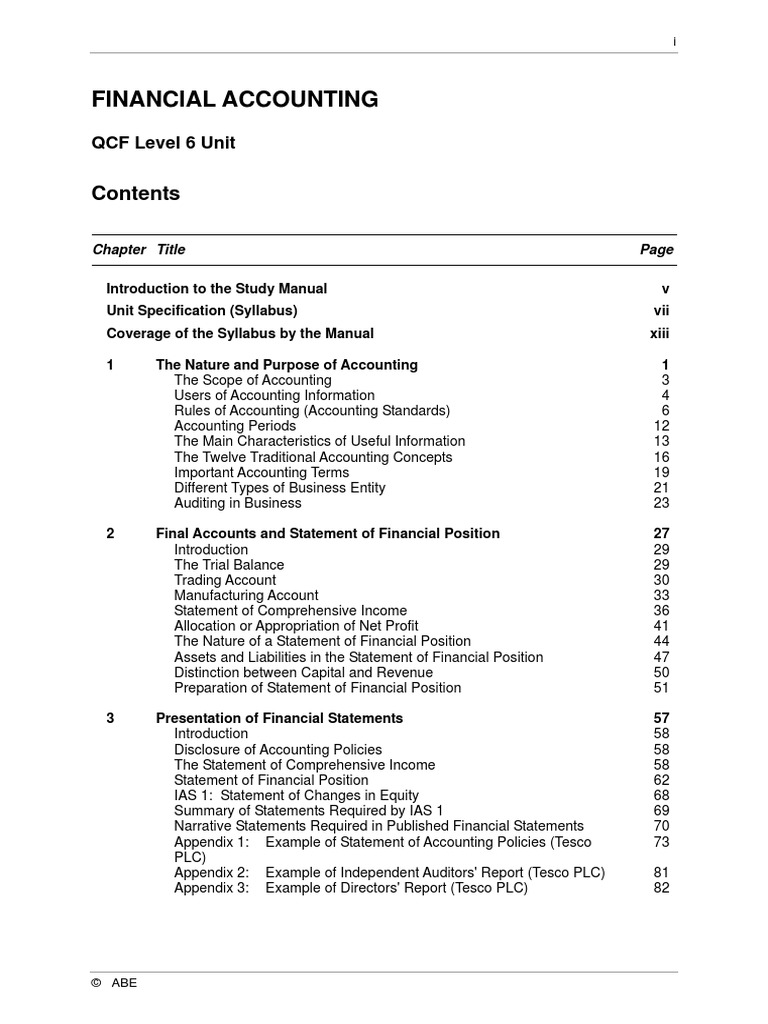 Financial Accounting Study Manual International Financial Reporting