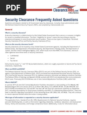 Security Clearance Faq Security Clearance Classified
