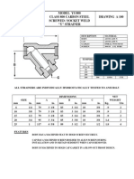 Model Ys 800 Class 800 Carbon Steel Screwed / Socket Weld "Y" Strainer Drawing A 100