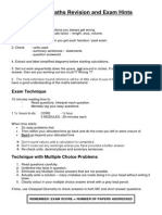 Further Maths Revision and Exam Hints