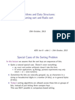 Algorithms and Data Structures: Counting Sort and Radix Sort