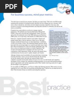 For business success, mind your metrics