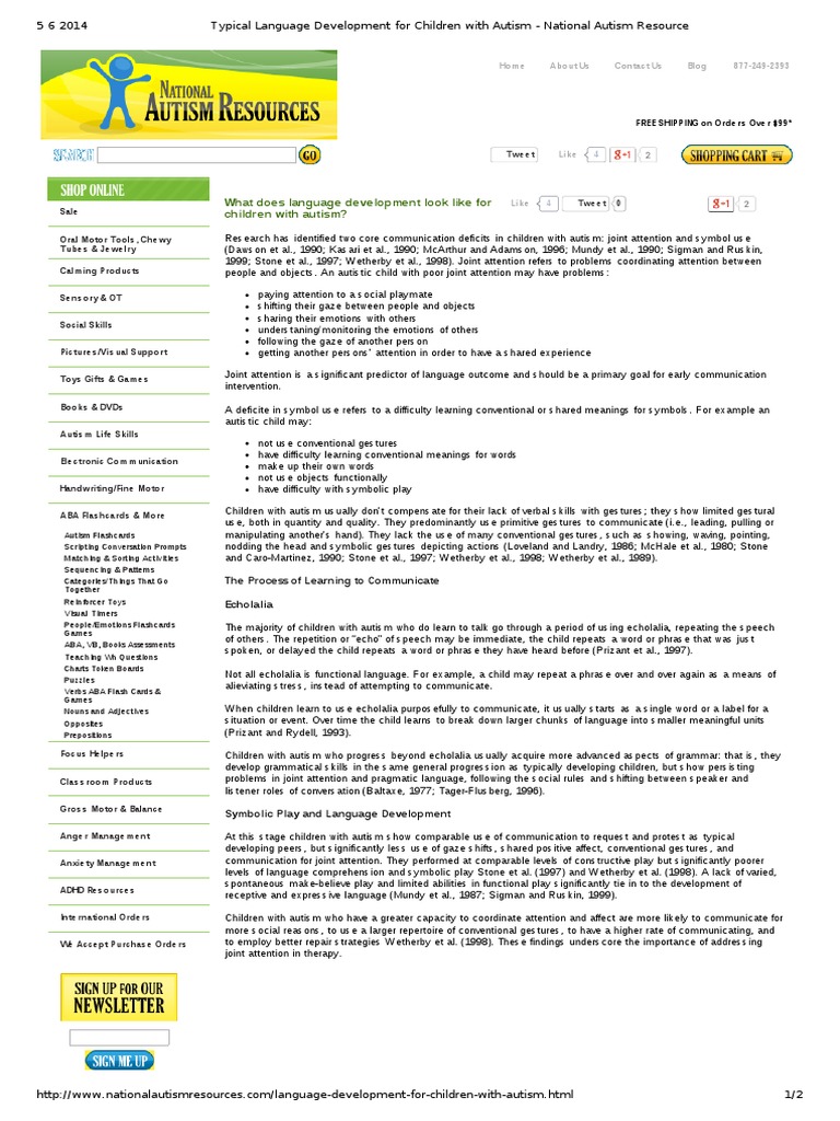 Typical Language Development For Children With Autism - National Autism ...