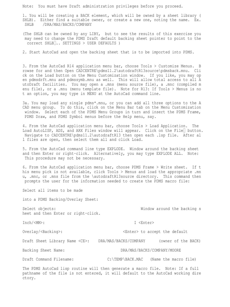 Importing AutoCAD Sheets to PDMS | PDF | Command Line Interface | Menu ...