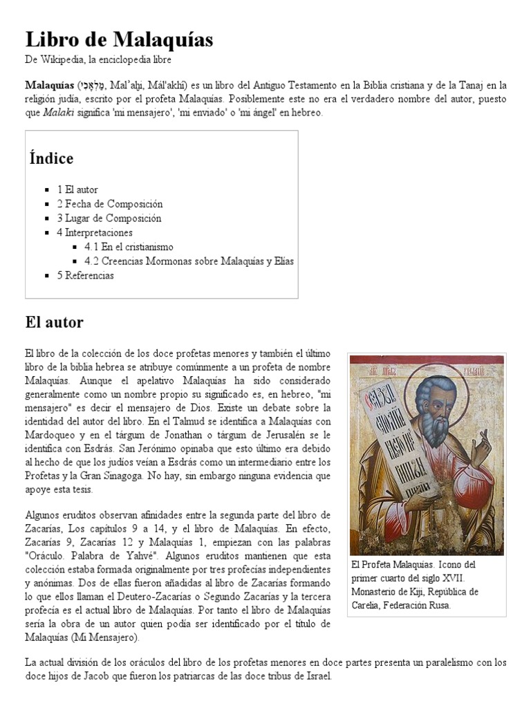 Libro de Malaquías Reseña Libro de Malaquías Textos religiosos