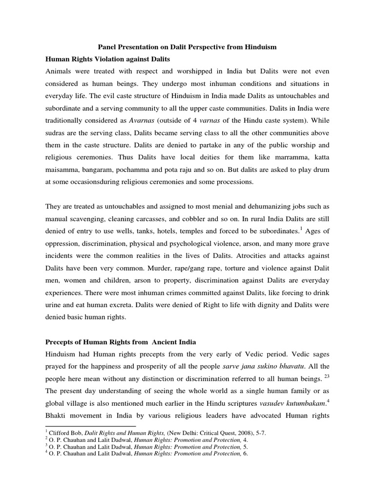 Human Rights Violation Against Dalits | PDF | Dalit | Vedas