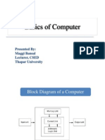 Basics of Computer: Presented By: Maggi Bansal Lecturer, CSED Thapar University