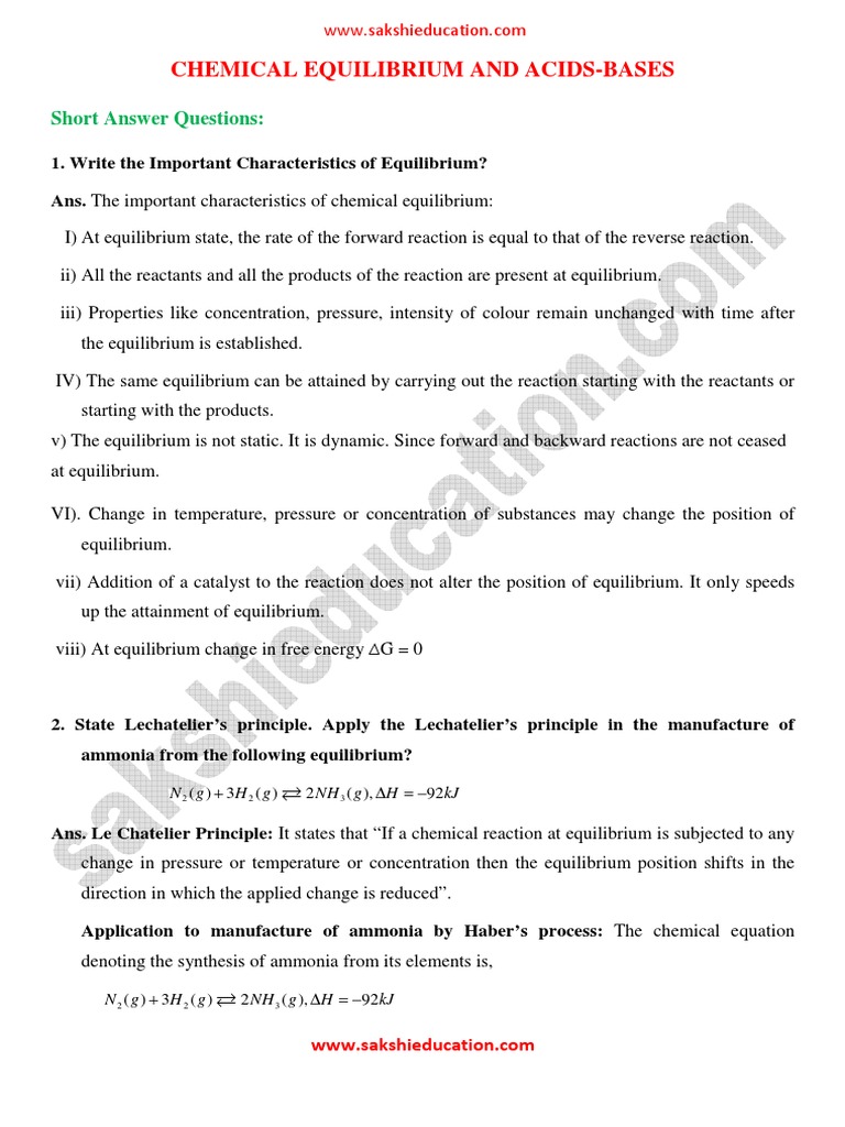 Chemical Equilibrium in Acids and Bases | PDF | Chemical Equilibrium | Acid