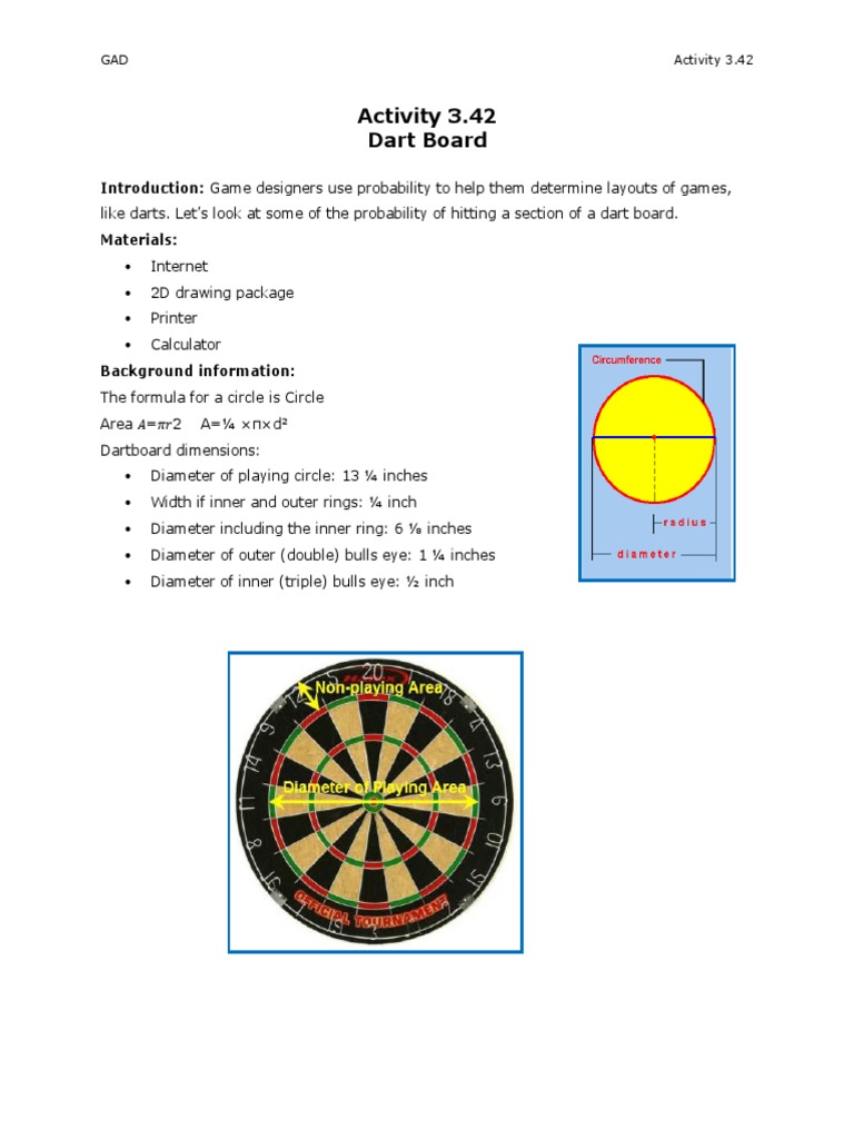 3 42 Dartboard Pdf Teaching Mathematics Science
