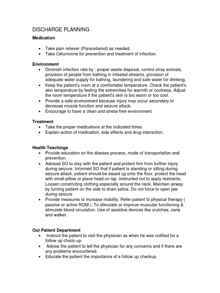 Discharge Planning Revised | PDF