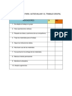 Lista de Cotejo para Autoevaluar El Trabajo Grupal