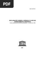 Declaração Sobre a Ciência e o Uso Do Conhecimento Cientifico (1999)