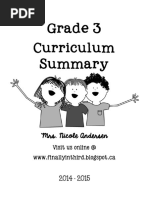 Grade 3 Curriculum Summary