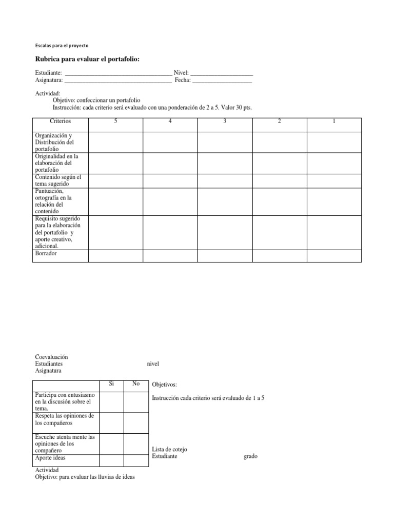 Escalas para El Proyecto Trabajado | PDF | Calidad (comercial ...