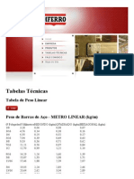 Tabela de Peso Linear Perfil Quadrado - Tabelas Técnicas - Diferro Aços Especiais