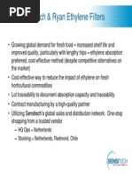 Why Sensitech & Ryan Ethylene Filters: - HQ Ops Netherlands - Stocking Netherlands, Redmond, Chile