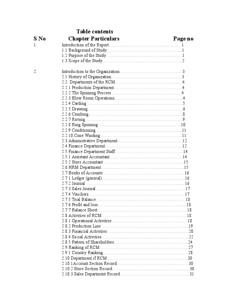 RCM Report Table of Contents | PDF | Finance & Money Management