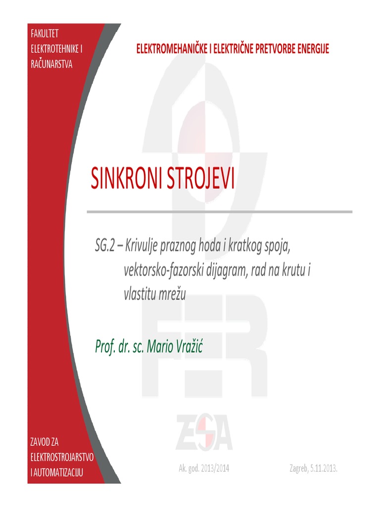 Sinkroni Stroj (Generator) Fer | PDF