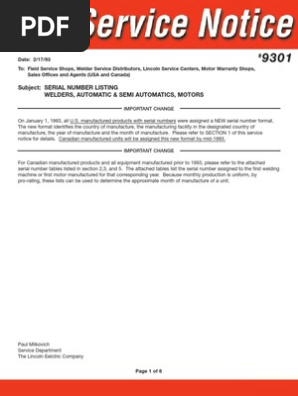 Cleveland welding company serial numbers