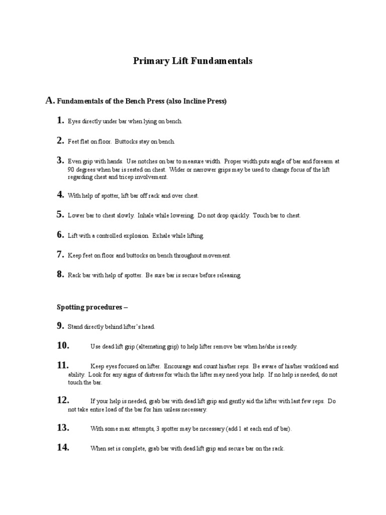 APC Primary Lifts Fundamentals | PDF | Human Anatomy | Sports