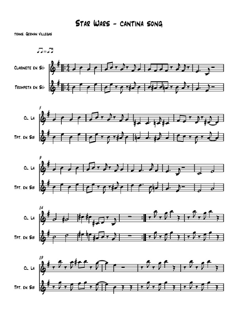 Star Wars Cantina Song PDF PDF