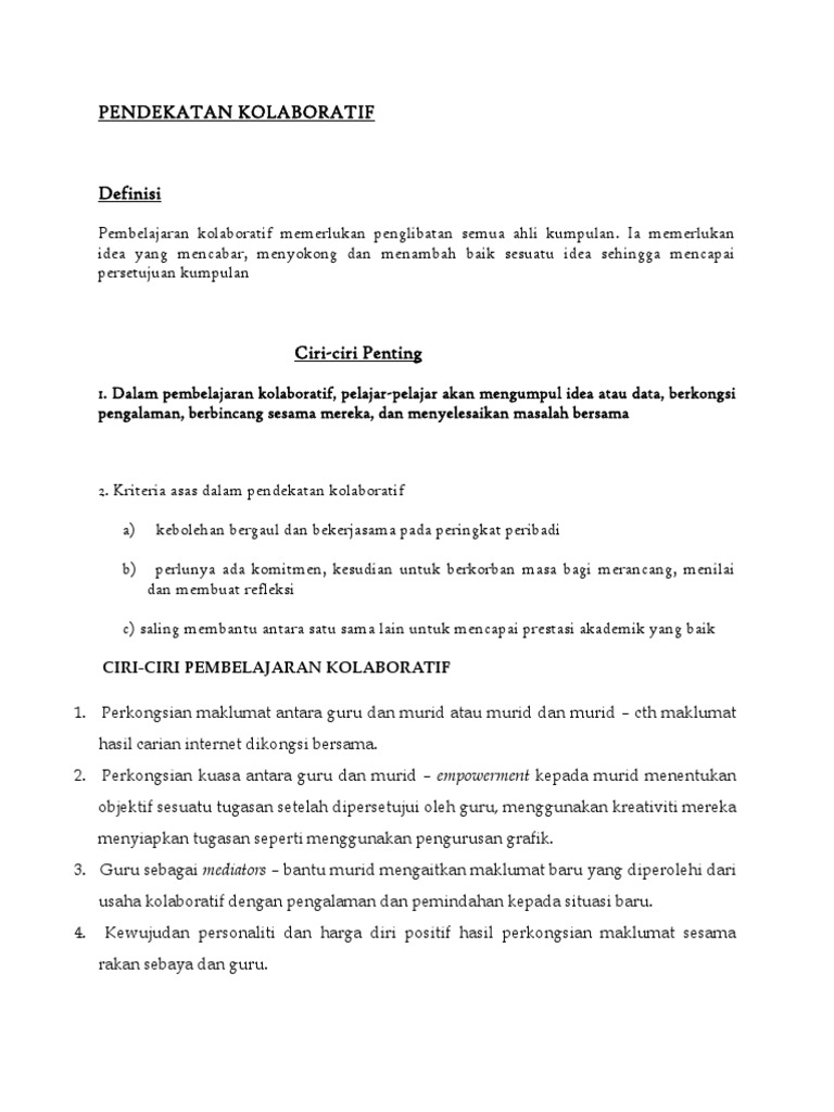 Pendekatan Kolaboratif Pdf