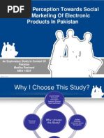 Customer Perception Towards Social Media Marketing of Electronic Products in Pakistan