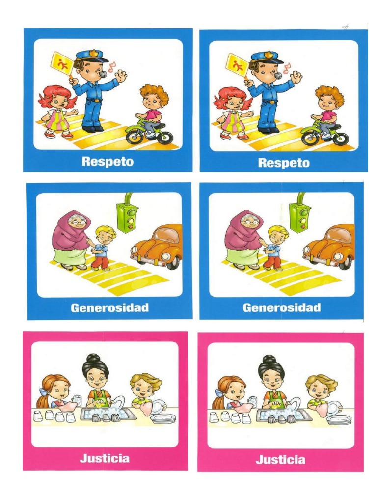 Memorama de Valores | PDF | Estudios de idiomas extranjeros
