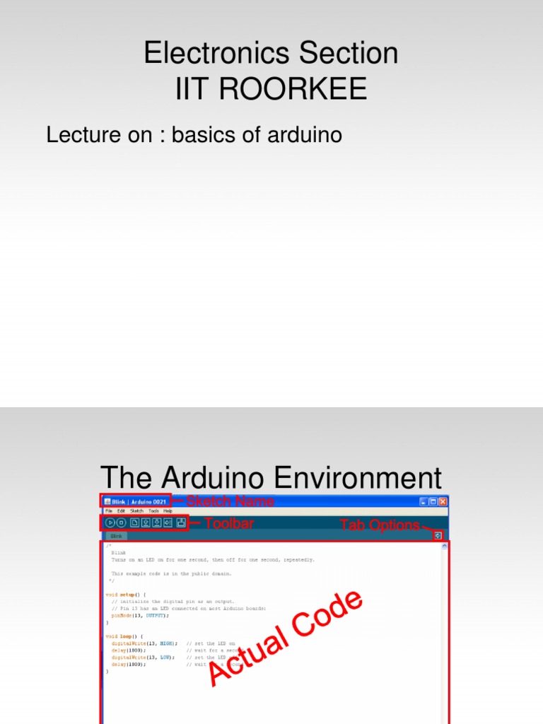 Electronics Section Iit Roorkee: Lecture On: Basics of Arduino ...
